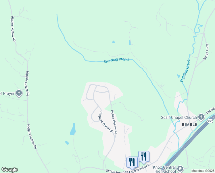 map of restaurants, bars, coffee shops, grocery stores, and more near 22 Lesley Court in Barbourville