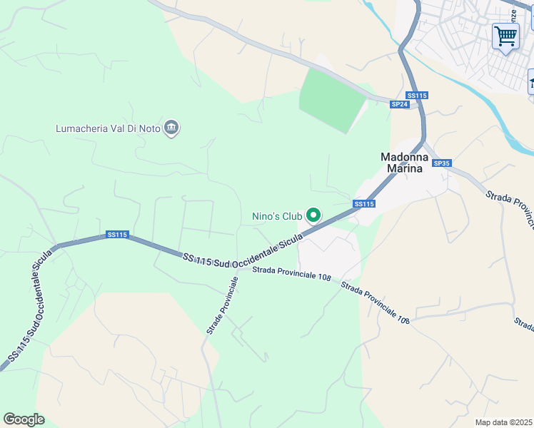 map of restaurants, bars, coffee shops, grocery stores, and more near Strada Statale 115 in Provincia di Siracusa