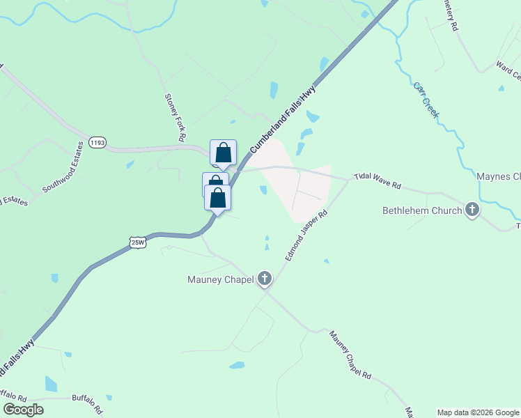 map of restaurants, bars, coffee shops, grocery stores, and more near 111 Tidal Wave Road in Corbin
