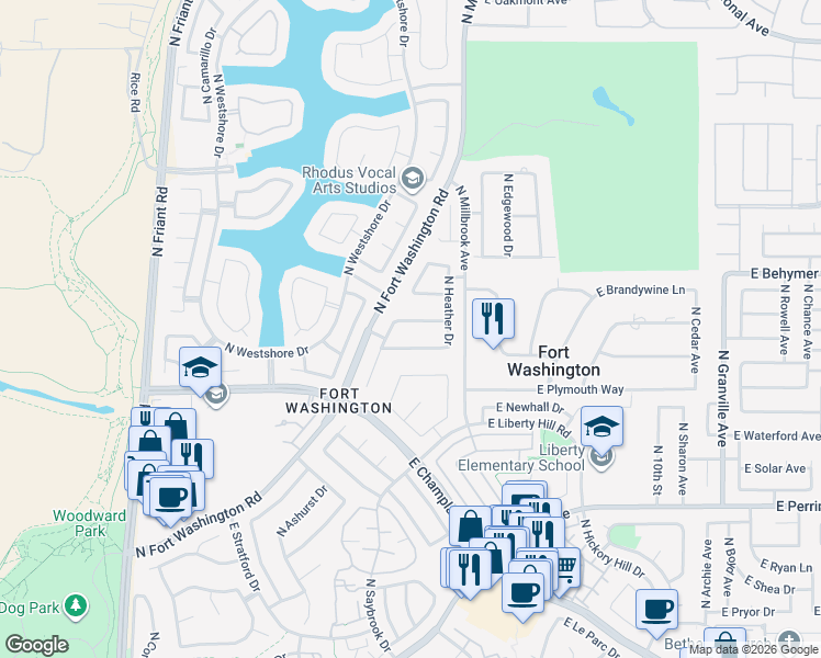 map of restaurants, bars, coffee shops, grocery stores, and more near 918 East Chelsea Drive in Fresno