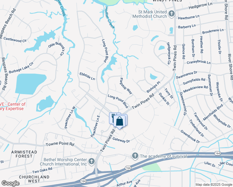 map of restaurants, bars, coffee shops, grocery stores, and more near 3812 Fleet Court in Portsmouth