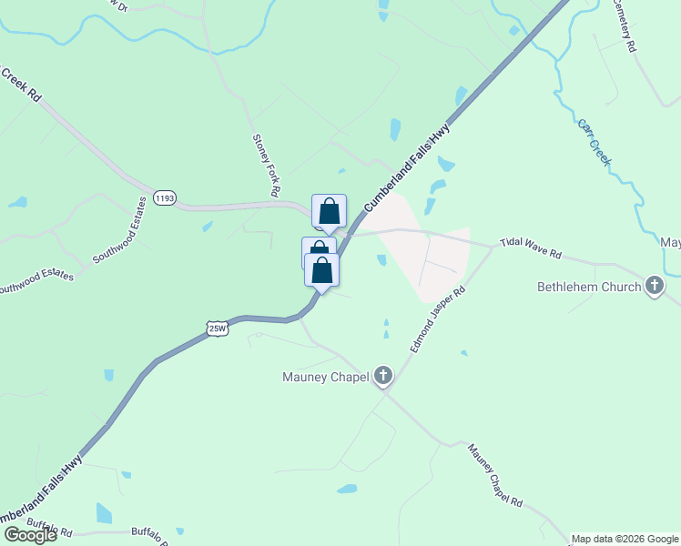 map of restaurants, bars, coffee shops, grocery stores, and more near 7205 Cumberland Falls Highway in Corbin