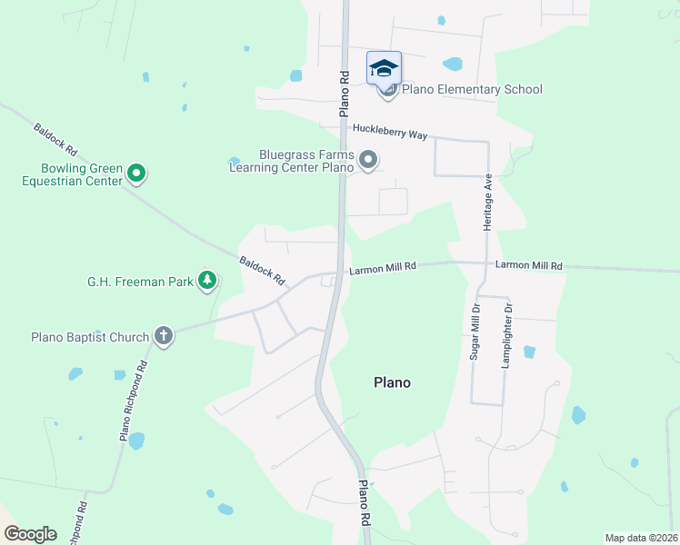 map of restaurants, bars, coffee shops, grocery stores, and more near 101 Larmon Mill Road in Bowling Green
