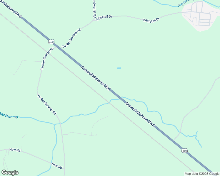 map of restaurants, bars, coffee shops, grocery stores, and more near 38010 General Mahone Boulevard in Ivor