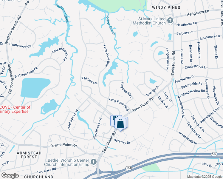 map of restaurants, bars, coffee shops, grocery stores, and more near 4013 Breakwater Dr in Portsmouth