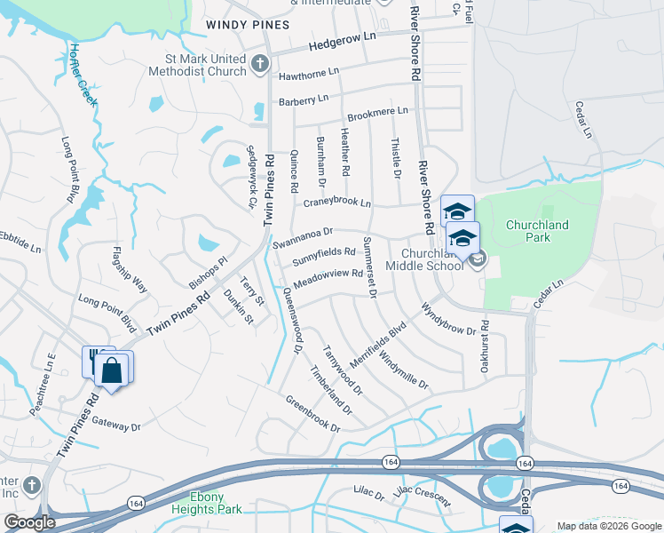map of restaurants, bars, coffee shops, grocery stores, and more near 4120 Meadowview Road in Portsmouth