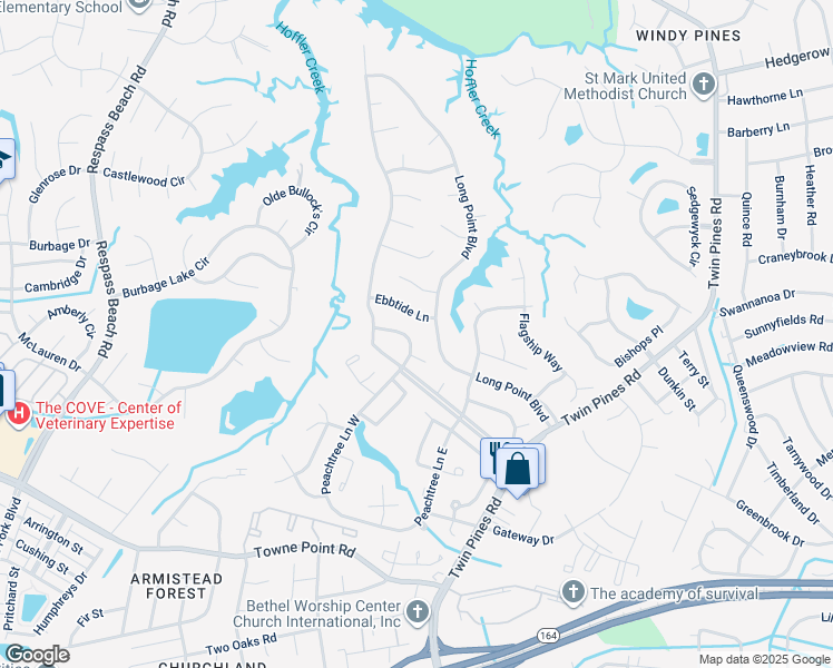 map of restaurants, bars, coffee shops, grocery stores, and more near 4031 Ketch Drive in Portsmouth