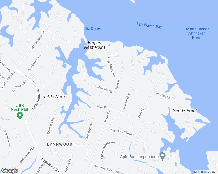 map of restaurants, bars, coffee shops, grocery stores, and more near 1301 Harris Road in Virginia Beach