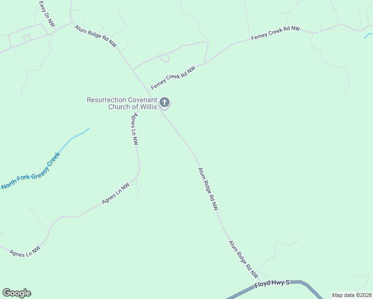 map of restaurants, bars, coffee shops, grocery stores, and more near 502 Alum Ridge Road Northwest in Willis