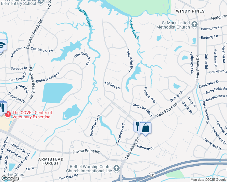 map of restaurants, bars, coffee shops, grocery stores, and more near 4023 Ketch Drive in Portsmouth