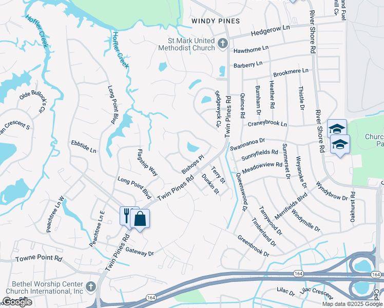 map of restaurants, bars, coffee shops, grocery stores, and more near 5904 Hampshire Green Street in Portsmouth