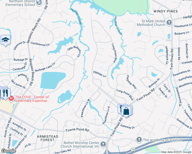 map of restaurants, bars, coffee shops, grocery stores, and more near 4003 Ketch Drive in Portsmouth
