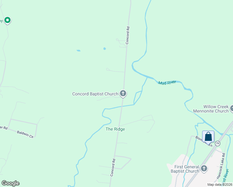 map of restaurants, bars, coffee shops, grocery stores, and more near 1569 Concord Road in Russellville