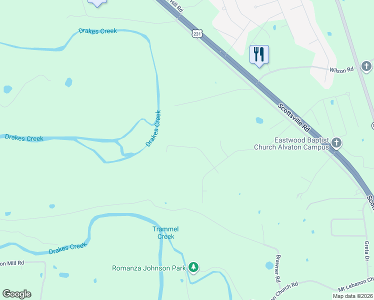 map of restaurants, bars, coffee shops, grocery stores, and more near 8941 Twin Bridges Road in Alvaton