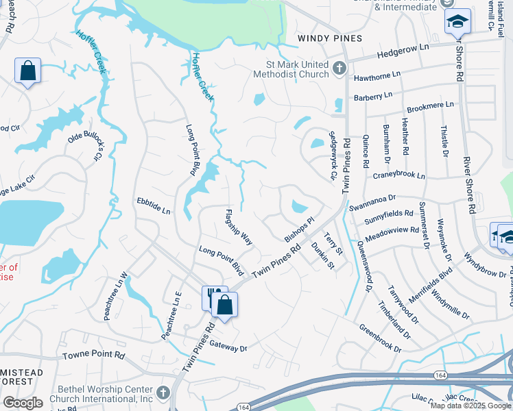 map of restaurants, bars, coffee shops, grocery stores, and more near 6 Keswick Court in Portsmouth
