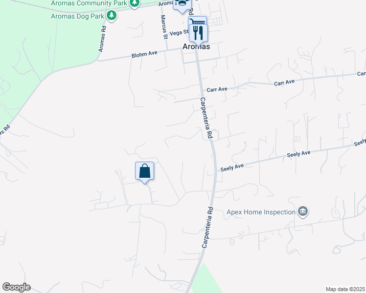 map of restaurants, bars, coffee shops, grocery stores, and more near 435 Carpenteria Road in Aromas