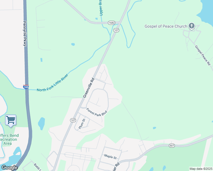 map of restaurants, bars, coffee shops, grocery stores, and more near 1 Cave Run Drive in Hopkinsville