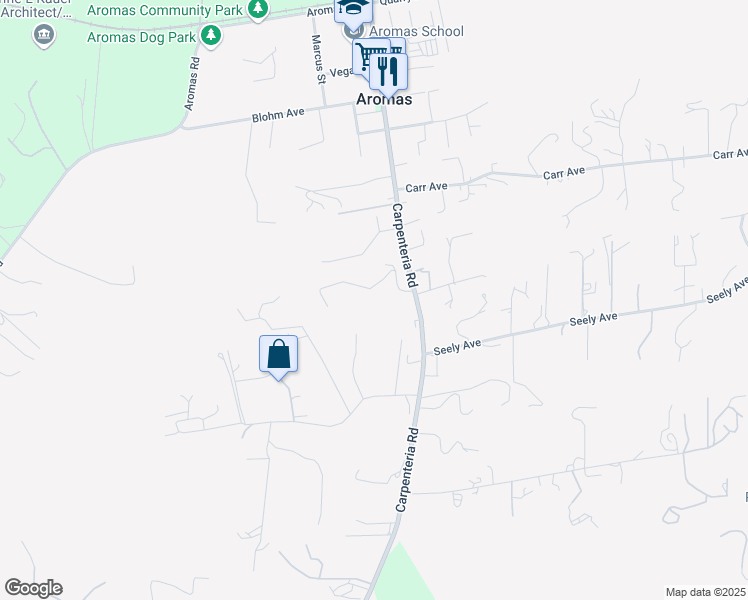 map of restaurants, bars, coffee shops, grocery stores, and more near 435 Carpenteria Road in Aromas