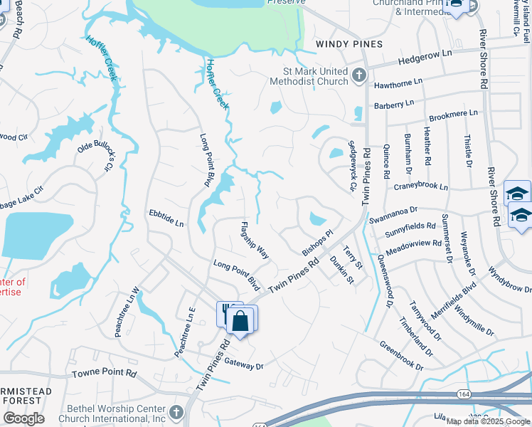 map of restaurants, bars, coffee shops, grocery stores, and more near 6 Keswick Court in Portsmouth