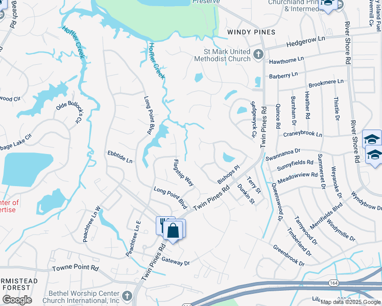 map of restaurants, bars, coffee shops, grocery stores, and more near 6 Keswick Court in Portsmouth
