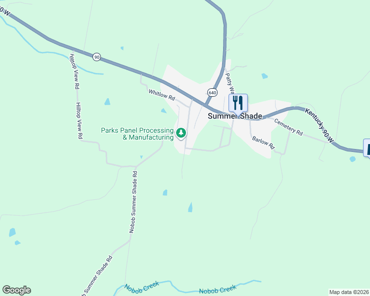 map of restaurants, bars, coffee shops, grocery stores, and more near 61 Bronston Howard Road in Summer Shade