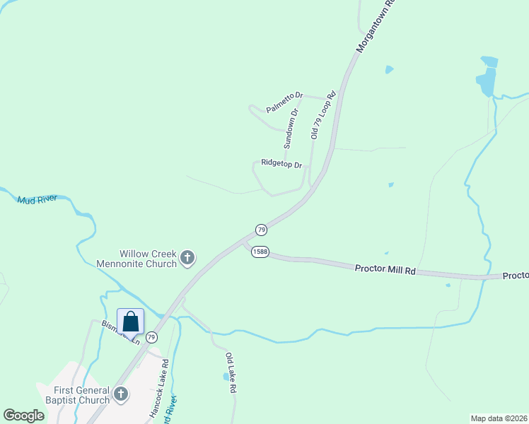 map of restaurants, bars, coffee shops, grocery stores, and more near 69-77 Highridge Drive in Russellville