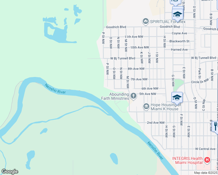 map of restaurants, bars, coffee shops, grocery stores, and more near 600 P Street Northwest in Miami