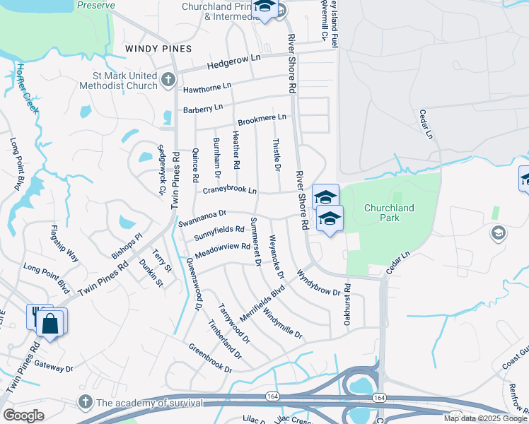 map of restaurants, bars, coffee shops, grocery stores, and more near 4028 Swannanoa Drive in Portsmouth