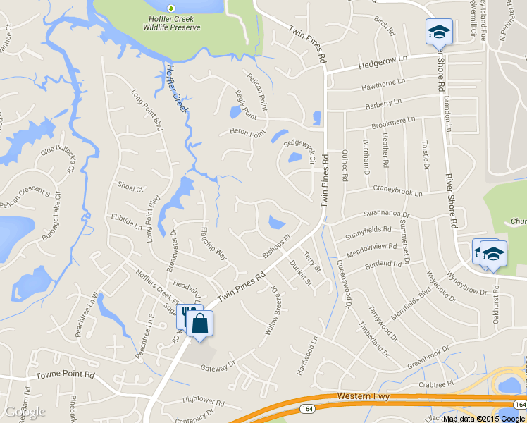 map of restaurants, bars, coffee shops, grocery stores, and more near 5936 Hampshire Green Street in Portsmouth