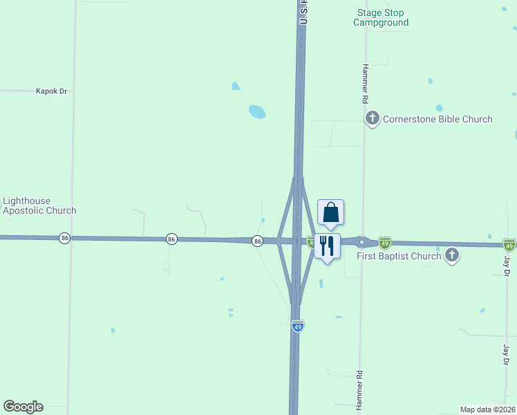 map of restaurants, bars, coffee shops, grocery stores, and more near 12940 Memory Lane in Neosho