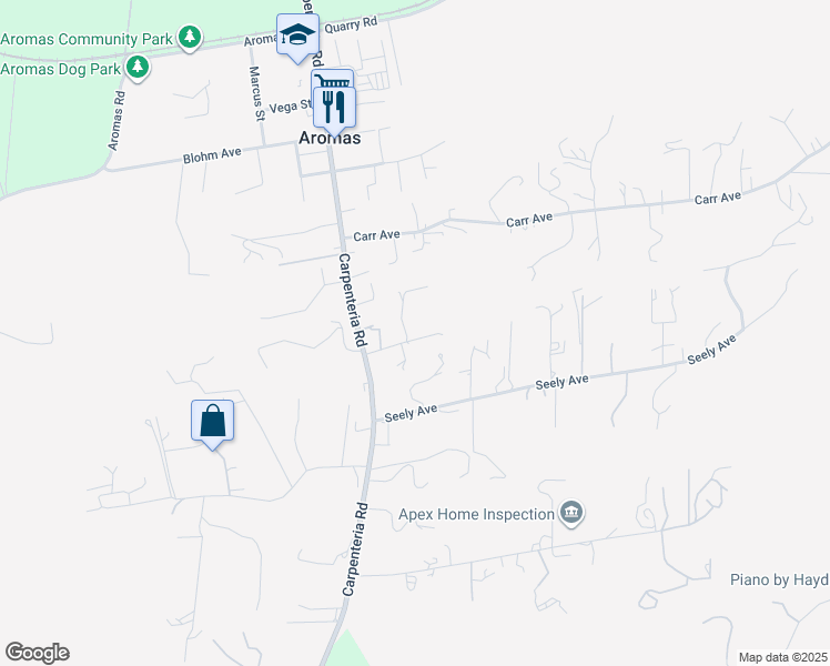 map of restaurants, bars, coffee shops, grocery stores, and more near in Aromas