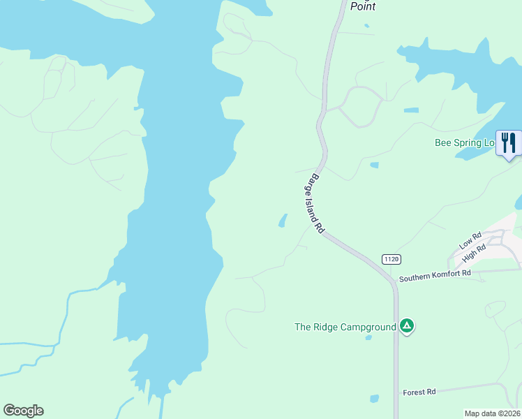 map of restaurants, bars, coffee shops, grocery stores, and more near 3517 Barge Island Road in Benton