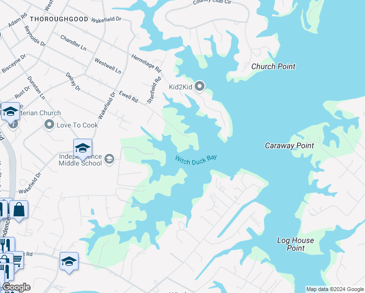 map of restaurants, bars, coffee shops, grocery stores, and more near 4125 Ewell Road in Virginia Beach