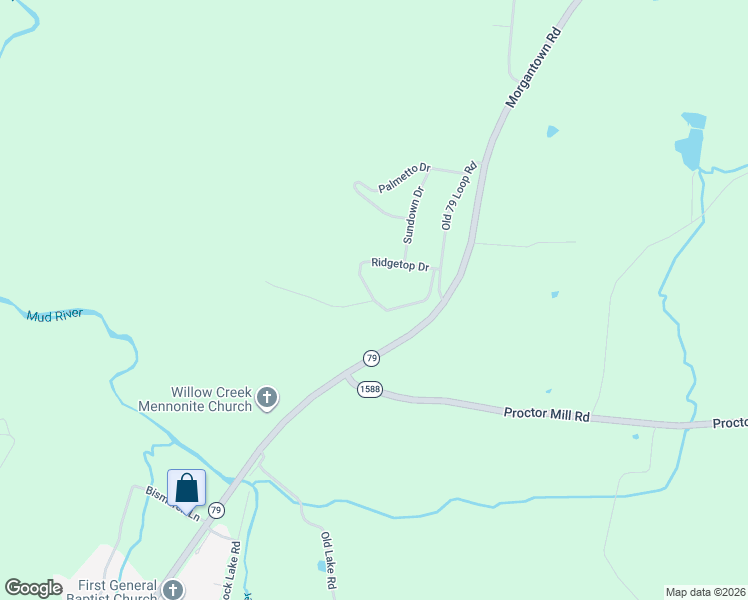 map of restaurants, bars, coffee shops, grocery stores, and more near 69 Highridge Drive in Russellville