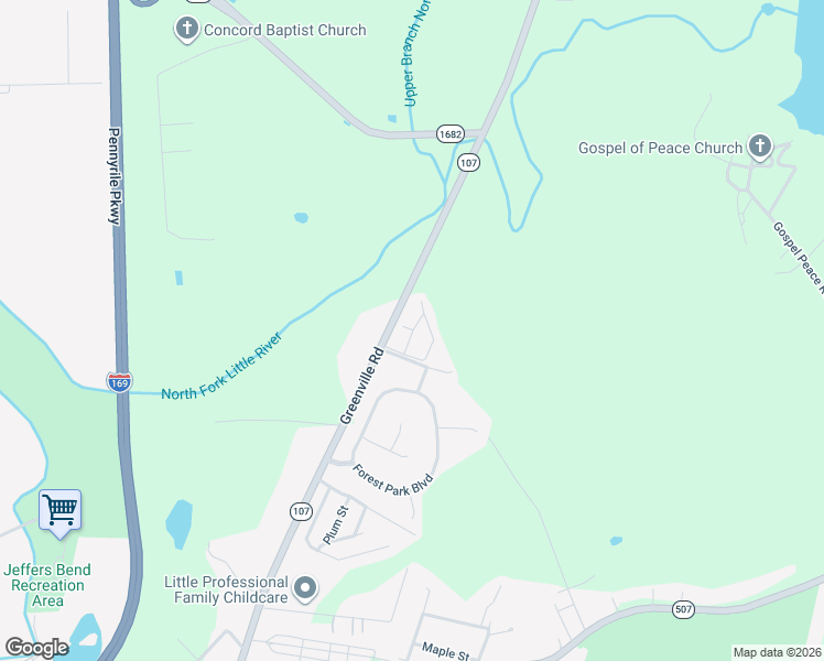 map of restaurants, bars, coffee shops, grocery stores, and more near 2850 Greenville Road in Hopkinsville