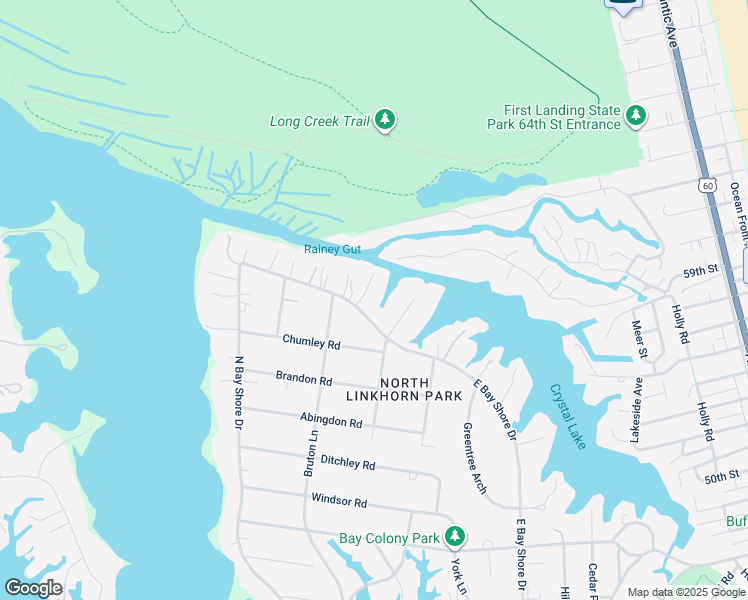 map of restaurants, bars, coffee shops, grocery stores, and more near 1404 Wilton Lane in Virginia Beach