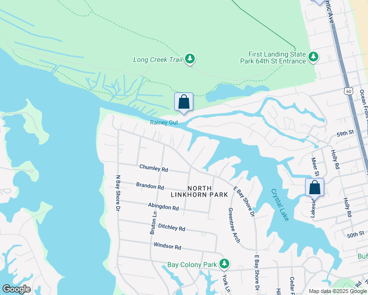 map of restaurants, bars, coffee shops, grocery stores, and more near 1404 Wilton Lane in Virginia Beach