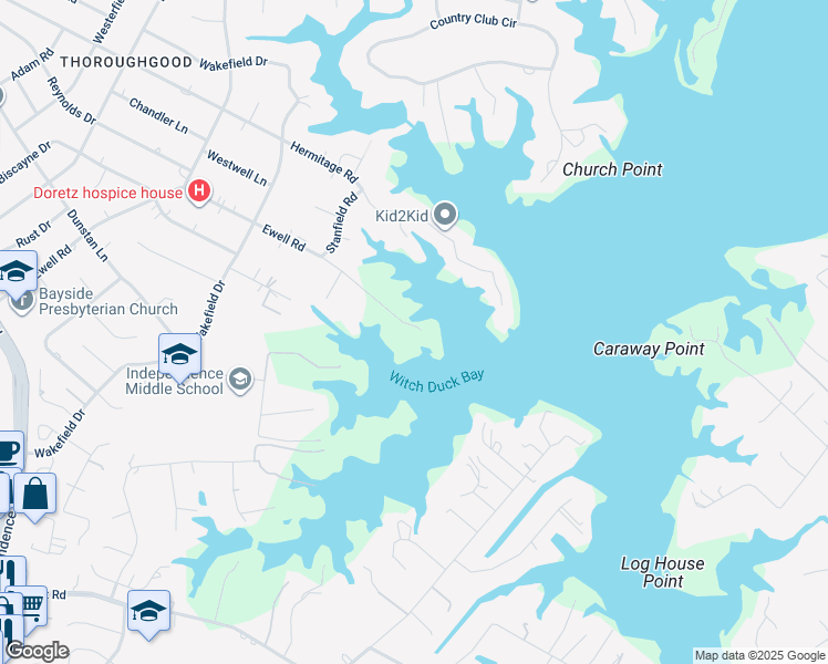 map of restaurants, bars, coffee shops, grocery stores, and more near 4124 Ewell Road in Virginia Beach