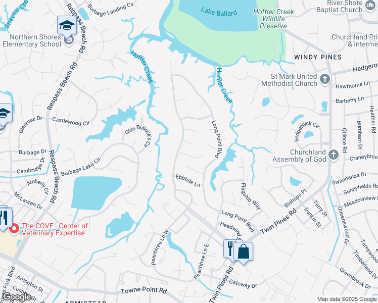 map of restaurants, bars, coffee shops, grocery stores, and more near 6 Shoal Ct in Portsmouth