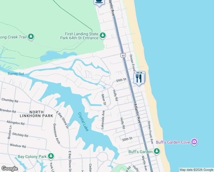 map of restaurants, bars, coffee shops, grocery stores, and more near 401 Goodspeed Road in Virginia Beach