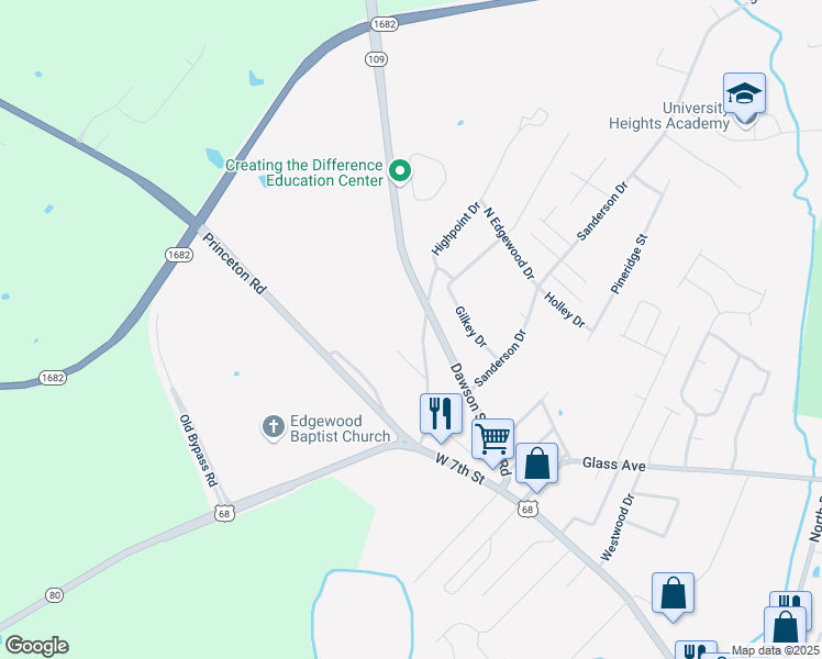 map of restaurants, bars, coffee shops, grocery stores, and more near 329 Dink Embrys Buttermilk Road in Hopkinsville