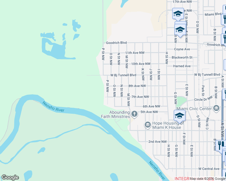 map of restaurants, bars, coffee shops, grocery stores, and more near 717 O Street Northwest in Miami