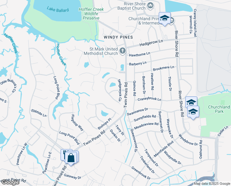 map of restaurants, bars, coffee shops, grocery stores, and more near 5909 Sturbridge Way in Portsmouth