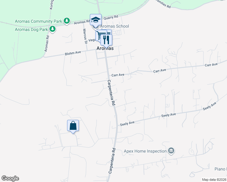 map of restaurants, bars, coffee shops, grocery stores, and more near 401 Carpenteria Road in Aromas