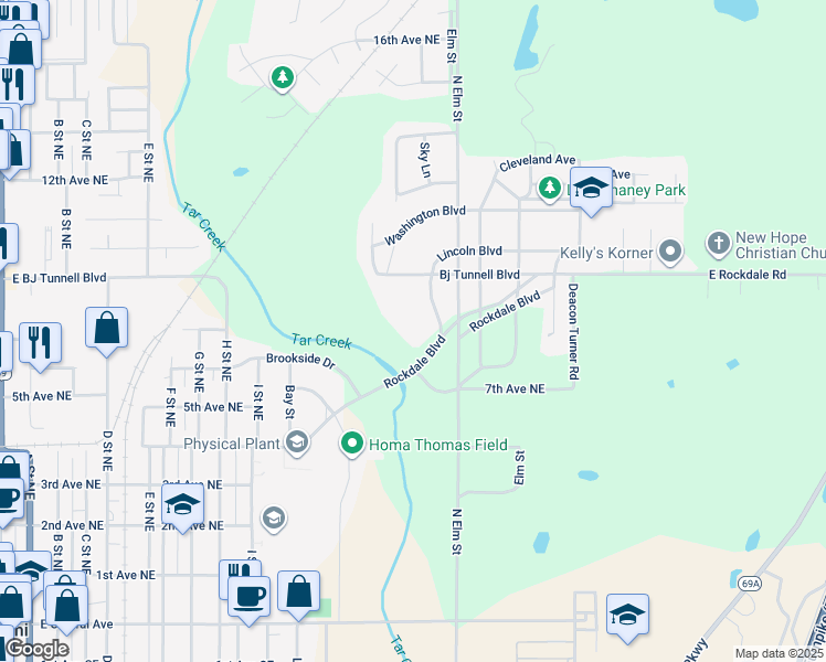 map of restaurants, bars, coffee shops, grocery stores, and more near 1001 Rockdale Boulevard in Miami