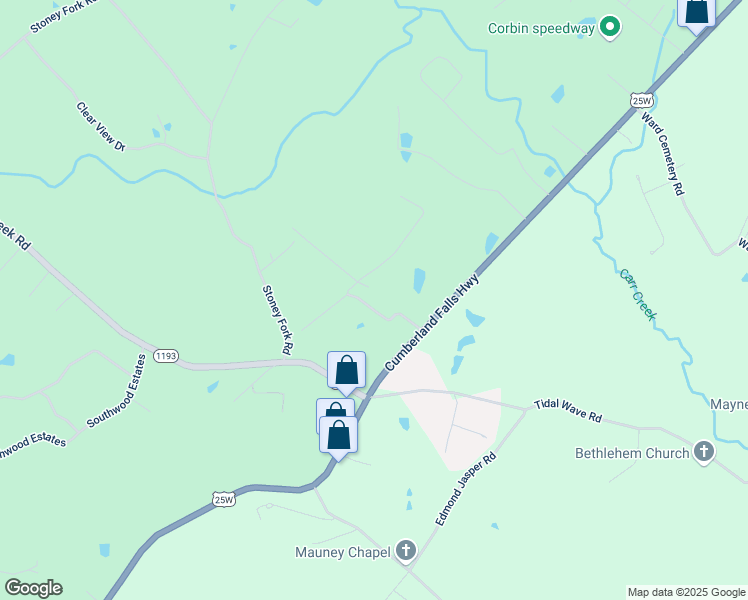 map of restaurants, bars, coffee shops, grocery stores, and more near 209 Marsee Trail in Corbin