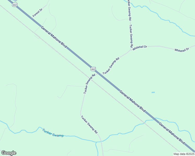 map of restaurants, bars, coffee shops, grocery stores, and more near 38010 General Mahone Boulevard in Ivor