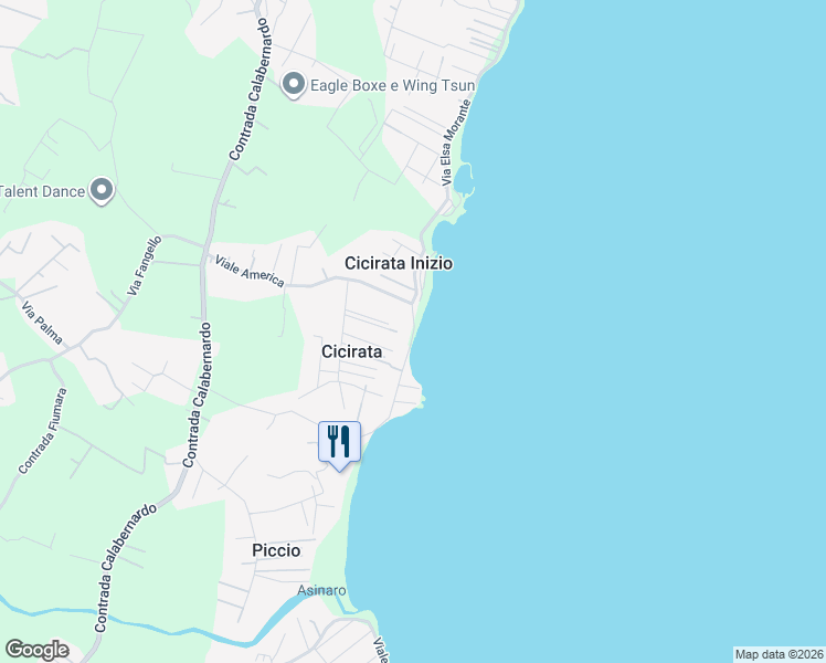 map of restaurants, bars, coffee shops, grocery stores, and more near 5 Via Sebastiano Morale in Cicirata