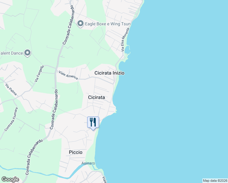 map of restaurants, bars, coffee shops, grocery stores, and more near 5 Via Sebastiano Morale in Cicirata