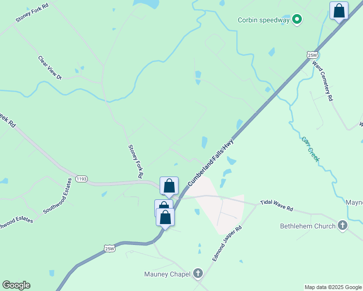 map of restaurants, bars, coffee shops, grocery stores, and more near 209 Marsee Trail in Corbin